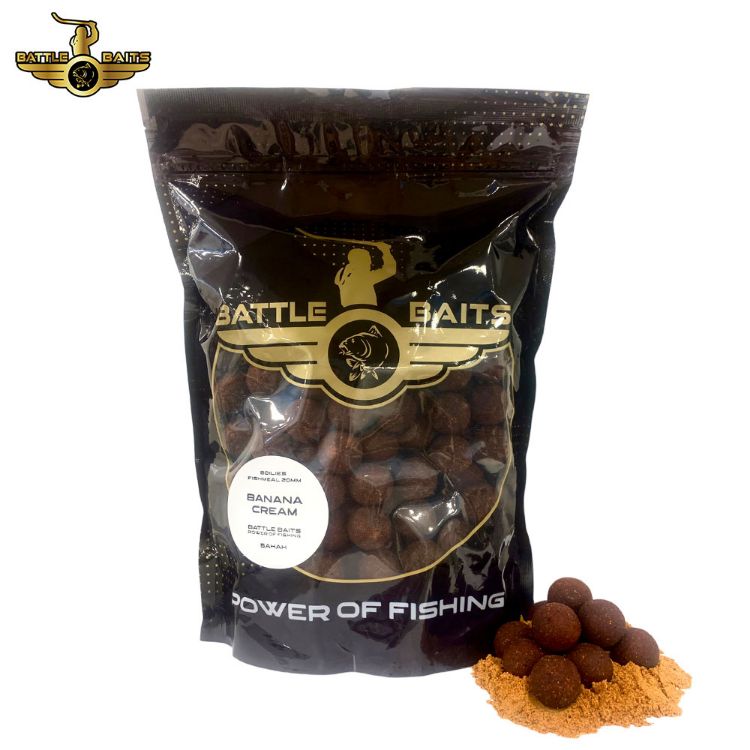 Picture of  BATTLE BAITS Fishmeal Banana Cream Boilies