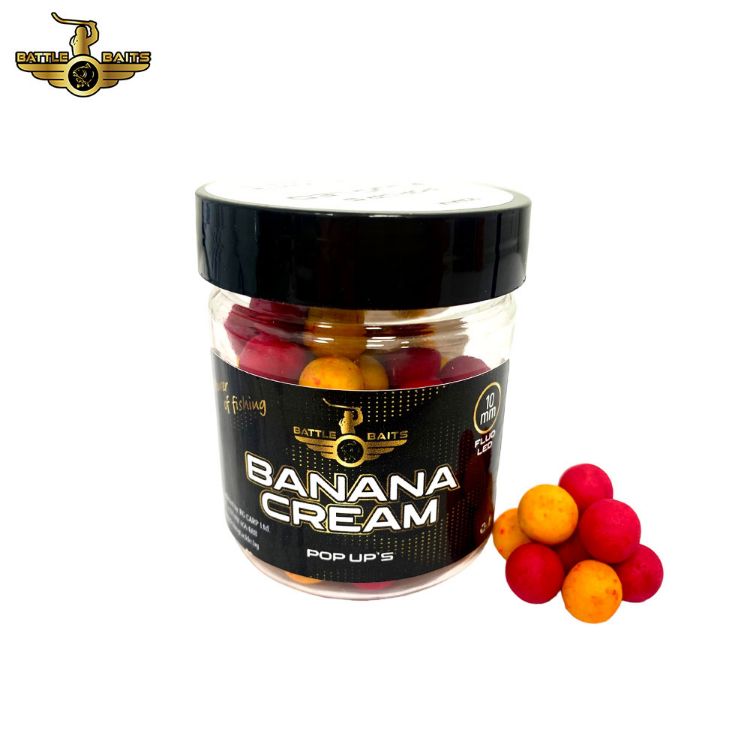 Picture of BATTLE BAITS Banana Cream Pop Up Fluo LED 10mm