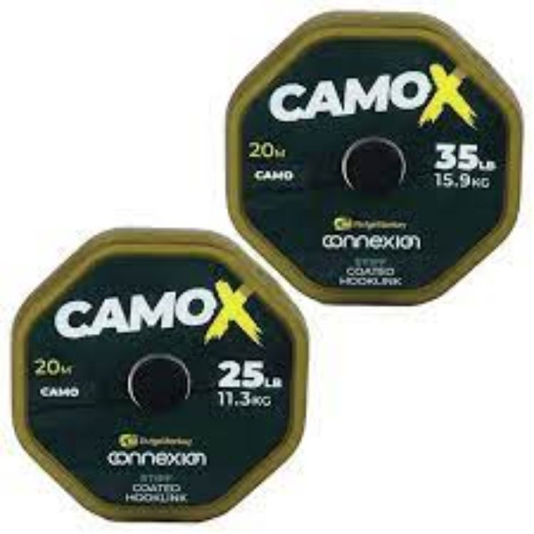 Picture of RidgeMonkey Connexion CamoX Stiff Coated Hooklink 25lb 20m
