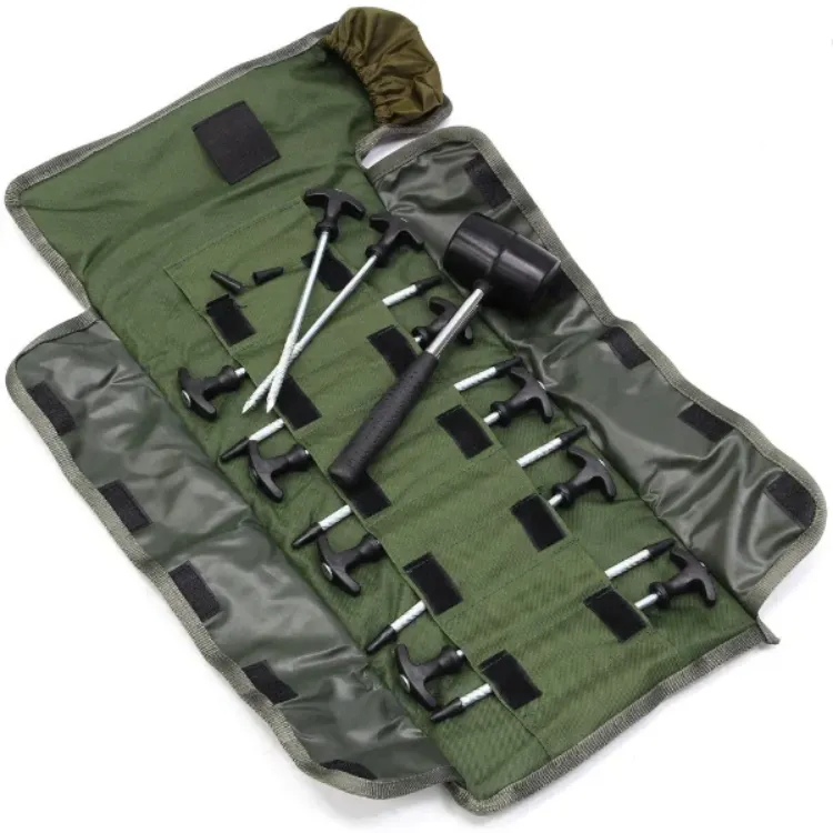 Picture of NGT Bivvy Peg Set - 10 x 8" Bivvy Pegs and Mallet in Roll Up Case