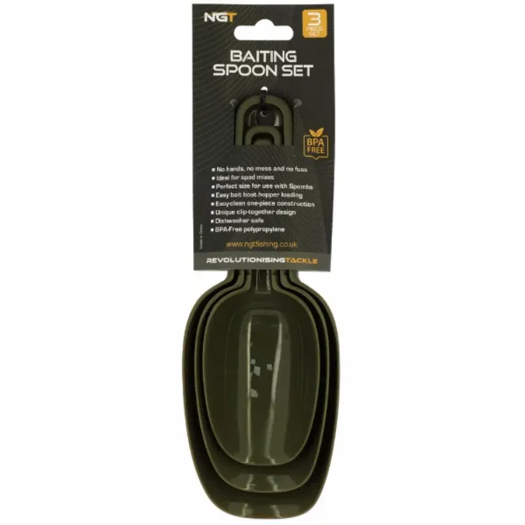 Picture of NGT 3pc Baiting Spoon Set- Ideal for PVA Bags, Spod Mix and Bait Launchers